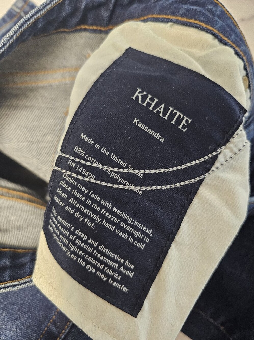 Khaite Kassandra High Rise Skinny Dark Blue Jeans 25 Preowned - Picture 11 of 11